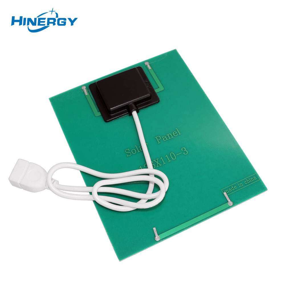 لوحة طاقة شمسية صغيرة من Hinergy مع منفذ اتصال بمنفذ Micro USB وشاحن هاتف