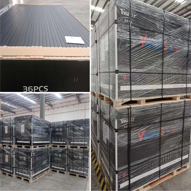 سعر الألواح الشمسية Trina Solar Vertex S + Tsm 440w N Type Pv جميع الألواح الشمسية ذات الوجهين باللون الأسود